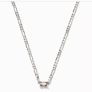 Stella & Dot Figaro Emerald cut necklace- silver